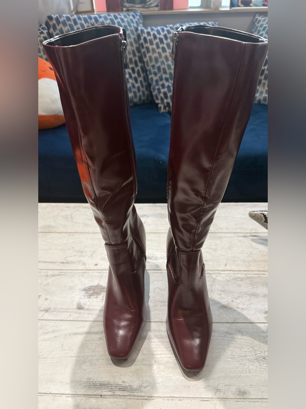 Women's Tall Burgundy Knee Boots - 7 brand new